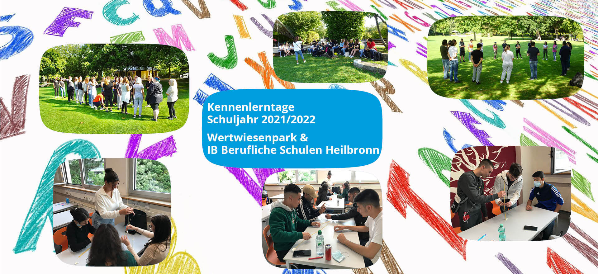 Bei den Kennenlerntagen 2021/2022 in Heilbronn erleben Schüler im Wertwiesenpark und in Klassenräumen gemeinschaftliche Aktivitäten.